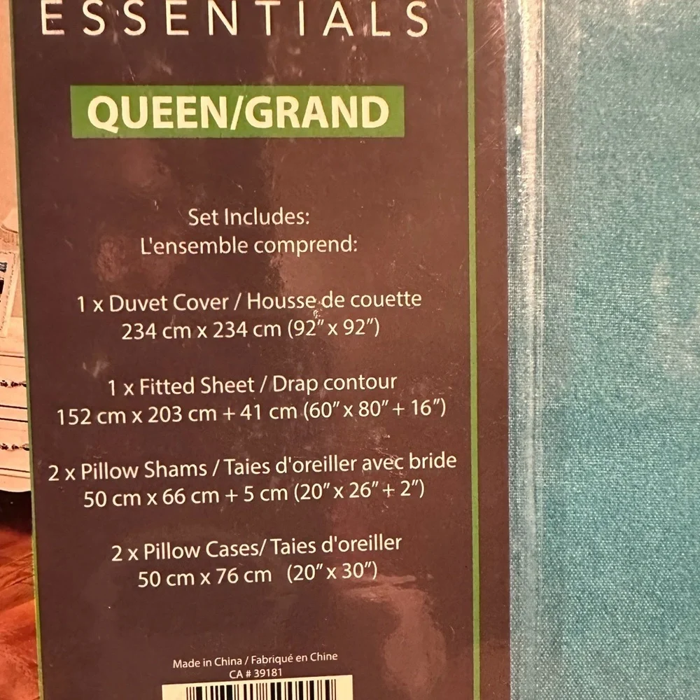 Duvet Cover Queen Set 6 pc Set Green Stripes
